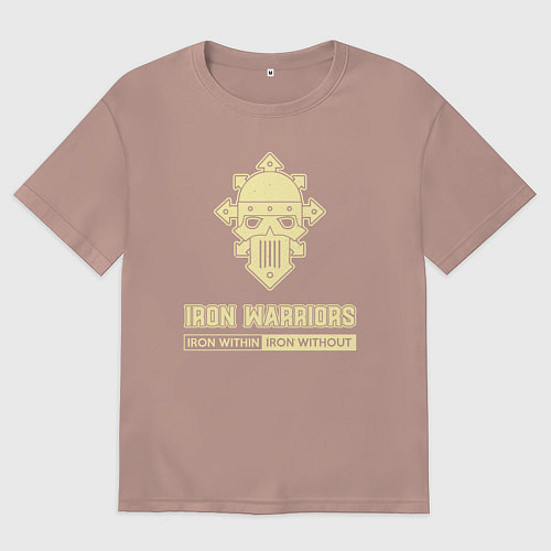 Женская футболка оверсайз Железные воины хаос винтаж лого / Пыльно-розовый – фото 1