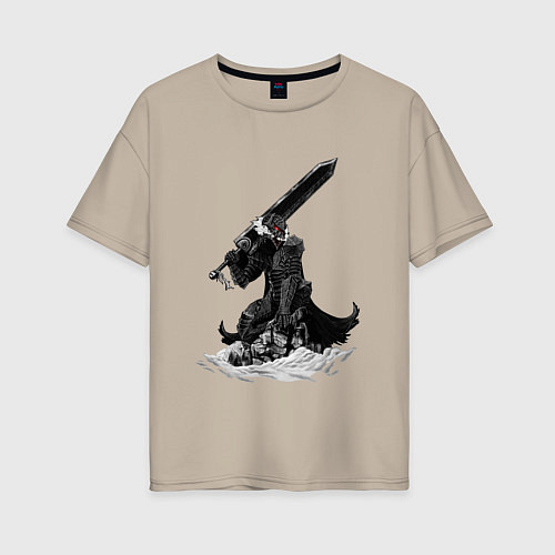 Женская футболка оверсайз Berserk the Black Swordsman / Миндальный – фото 1
