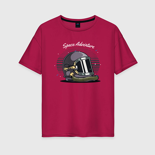 Женская футболка оверсайз Скафандр космонавта / Маджента – фото 1