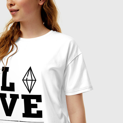 Женская футболка оверсайз The Sims love classic / Белый – фото 3