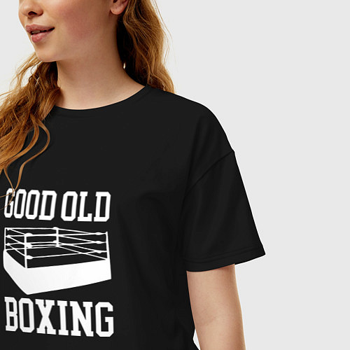 Женская футболка оверсайз Good Old Boxing / Черный – фото 3