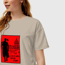 Футболка оверсайз женская Раскольников - А не срубить ли мне бабок, цвет: миндальный — фото 2