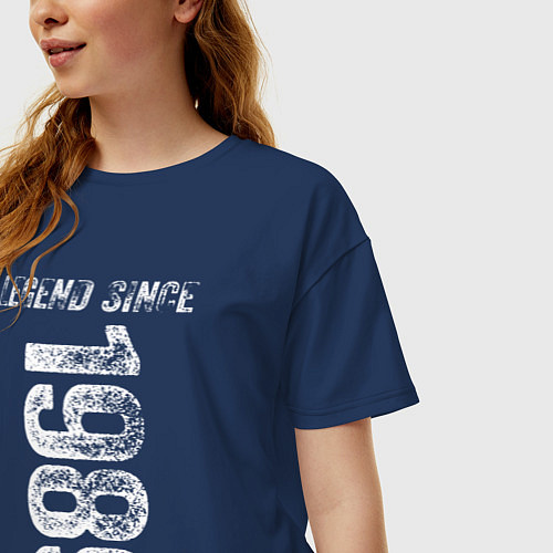 Женская футболка оверсайз Легенда с 1989 года / Тёмно-синий – фото 3