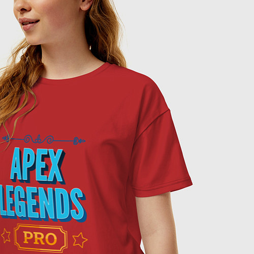 Женская футболка оверсайз Игра Apex Legends pro gaming / Красный – фото 3