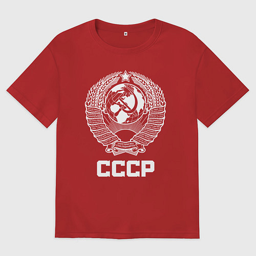 Женская футболка оверсайз Герб СССР / Красный – фото 1