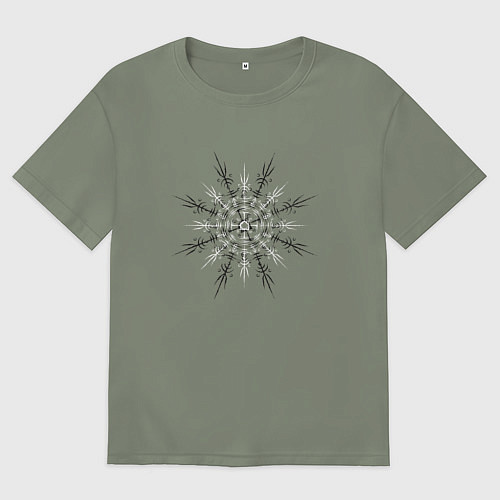 Женская футболка оверсайз Шлем ужаса знак северных народов / Авокадо – фото 1