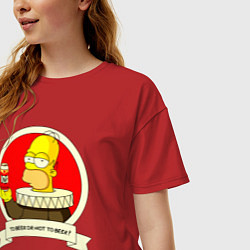 Футболка оверсайз женская To beer or not to beer?, цвет: красный — фото 2