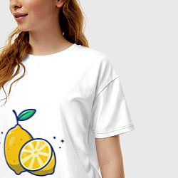 Футболка оверсайз женская Вкусные Лимончики, цвет: белый — фото 2