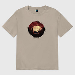 Футболка оверсайз женская Offroad bear, цвет: миндальный