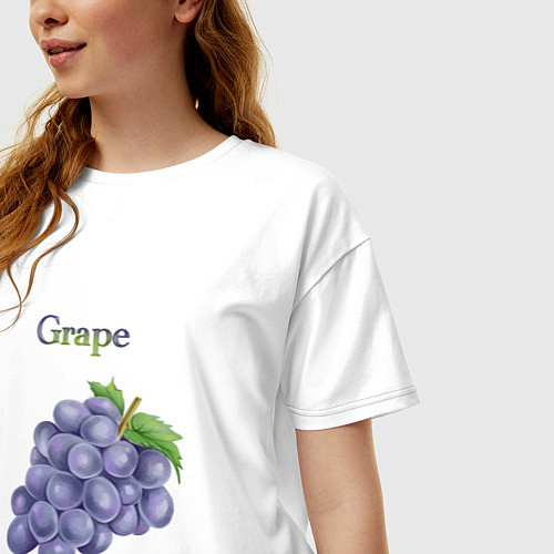 Женская футболка оверсайз Grape виноград / Белый – фото 3