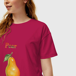 Футболка оверсайз женская Pear груша, цвет: маджента — фото 2