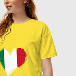 Футболка оверсайз женская Сердце - Италия, цвет: желтый — фото 2