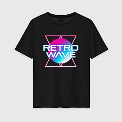 Футболка оверсайз женская Retrowave Neon, цвет: черный