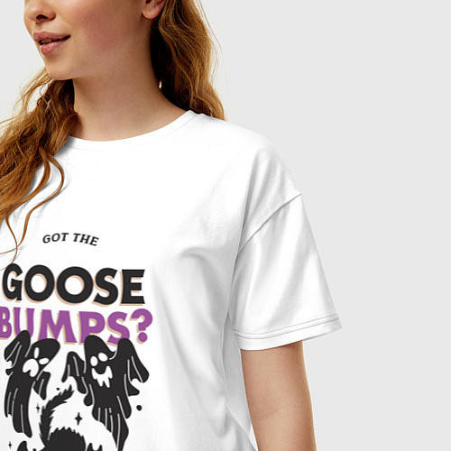 Женская футболка оверсайз Got the goose bumps? / Белый – фото 3