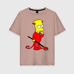 Женская футболка оверсайз Bart Simpson - devil