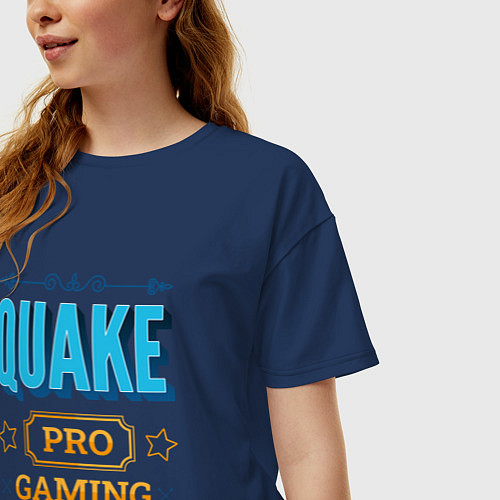 Женская футболка оверсайз Игра Quake pro gaming / Тёмно-синий – фото 3