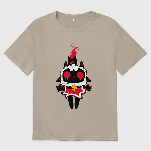 Женская футболка оверсайз Воскресшая овечка - Cult of the lamb / Миндальный – фото 1