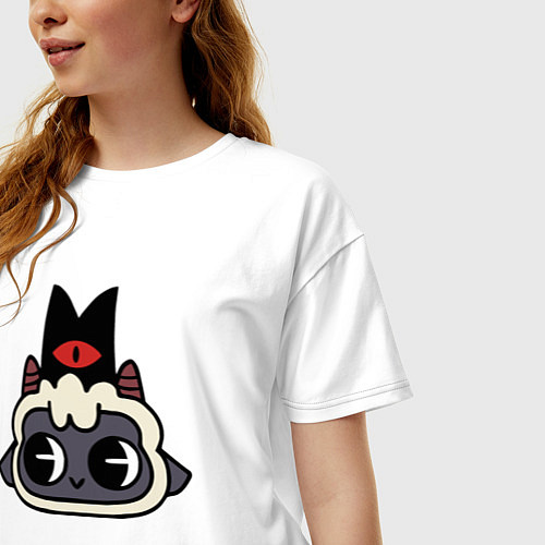 Женская футболка оверсайз Милая овечка- Cult of the lamb / Белый – фото 3