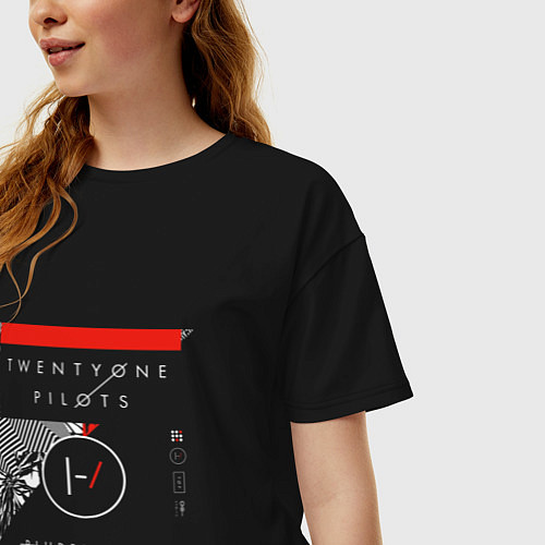 Женская футболка оверсайз BLURRYFACE TOUR / Черный – фото 3