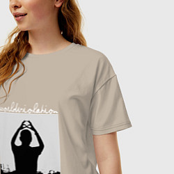 Футболка оверсайз женская World Violation Tour Depeche Mode, цвет: миндальный — фото 2