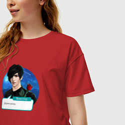 Футболка оверсайз женская Виктор Держи розу, цвет: красный — фото 2