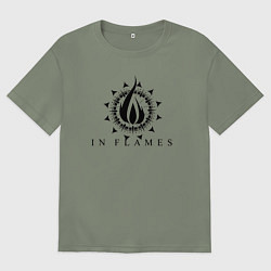 Футболка оверсайз женская In flames - rock, цвет: авокадо