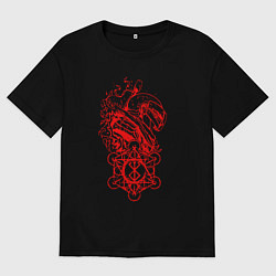 Футболка оверсайз женская Берсерк - рыцарь - симлов, цвет: черный