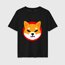 Футболка оверсайз женская Shiba Inu SHIB, цвет: черный