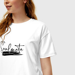 Футболка оверсайз женская Я думаю, что моей второй половинкой может быть алк, цвет: белый — фото 2