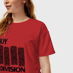 Футболка оверсайз женская Joy Division - rock, цвет: красный — фото 2
