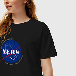 Футболка оверсайз женская NASA NERV, цвет: черный — фото 2