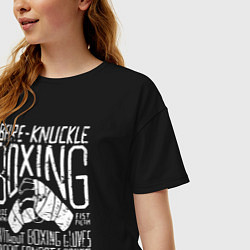 Футболка оверсайз женская Бокс на голых кулаках, цвет: черный — фото 2