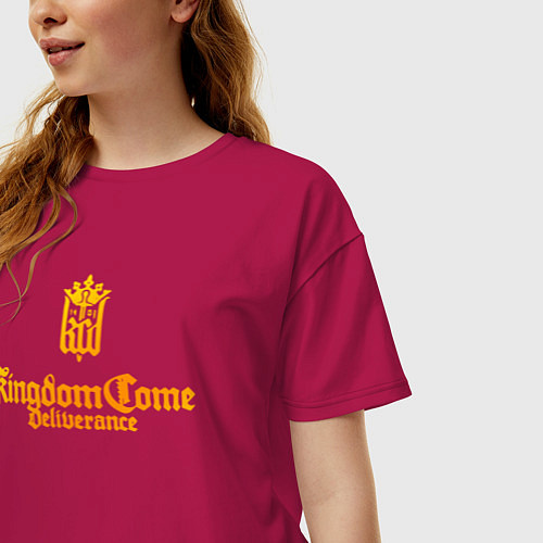 Женская футболка оверсайз Kingdom Come: Deliverance - gold / Маджента – фото 3