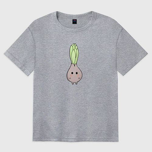 Женская футболка оверсайз Маленькая луковка / Меланж – фото 1