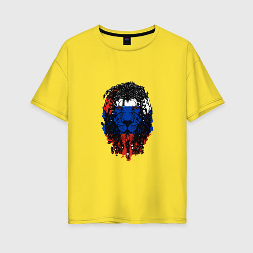 Женская футболка оверсайз Русский лев / Желтый – фото 1