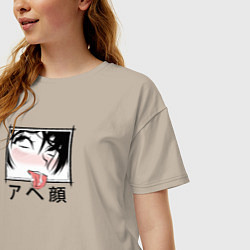 Футболка оверсайз женская Ahegao funny girls, цвет: миндальный — фото 2