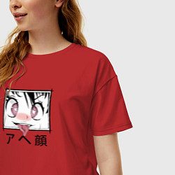 Футболка оверсайз женская Funny Ahegao, цвет: красный — фото 2