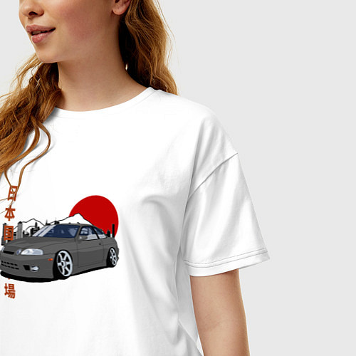 Женская футболка оверсайз Toyota Soarer 2jz gte JDM Retro Design / Белый – фото 3