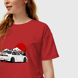 Футболка оверсайз женская Nissan Silvia S14 Sr20 Japan Car, цвет: красный — фото 2