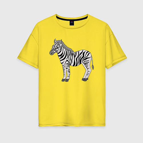 Женская футболка оверсайз Милая зебра / Желтый – фото 1