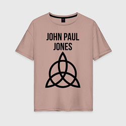 Футболка оверсайз женская John Paul Jones - Led Zeppelin - legend, цвет: пыльно-розовый