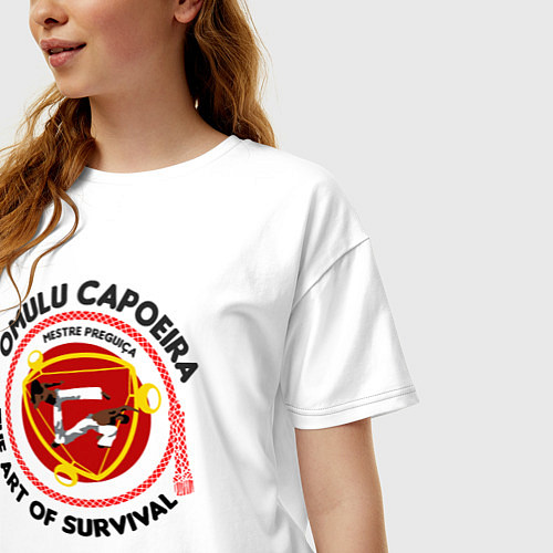 Женская футболка оверсайз Capoeira Omulu capoeira The art of survival / Белый – фото 3