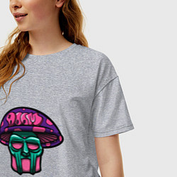 Футболка оверсайз женская MF Doom Mushroom, цвет: меланж — фото 2