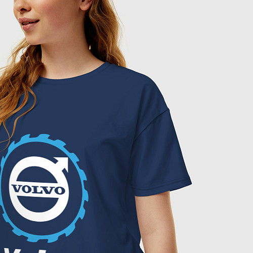 Женская футболка оверсайз Volvo в стиле Top Gear / Тёмно-синий – фото 3