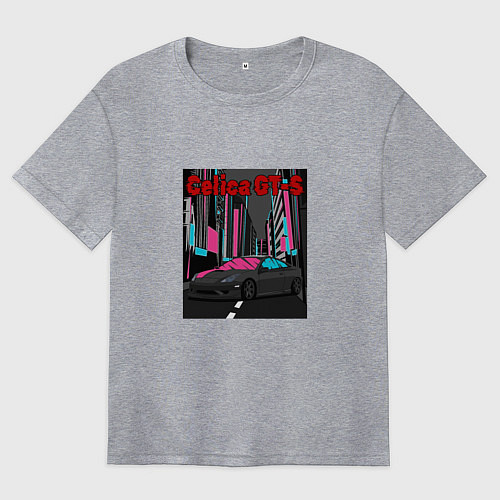 Женская футболка оверсайз Toyota Celica GT-S Night Tokyo / Меланж – фото 1