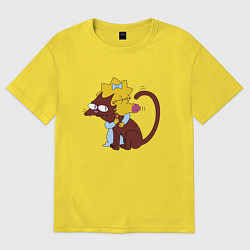 Футболка оверсайз женская Мэгги и Снежок, цвет: желтый