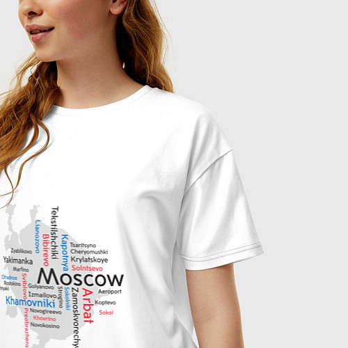 Женская футболка оверсайз Moskau / Белый – фото 3