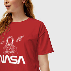 Футболка оверсайз женская Nasa - космонавт, цвет: красный — фото 2