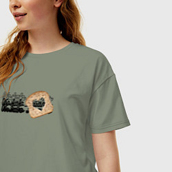 Футболка оверсайз женская Обожаю жрать, цвет: авокадо — фото 2