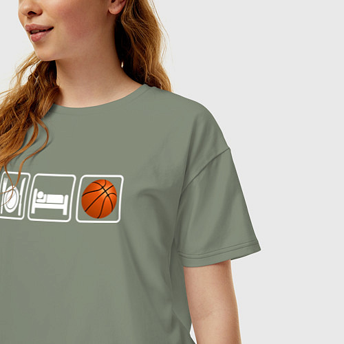 Женская футболка оверсайз Есть Спать Баскетбол / Авокадо – фото 3